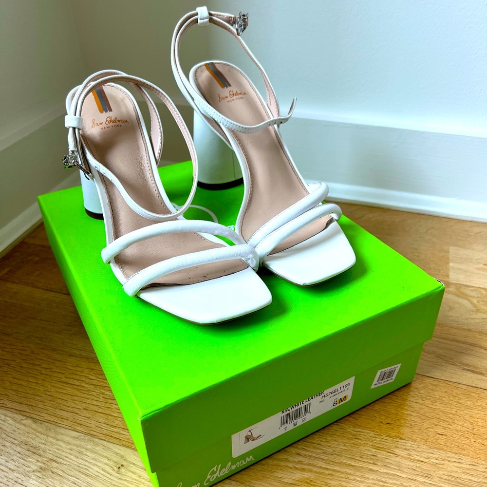 Sam Edelman White Block Heels - Worn Once